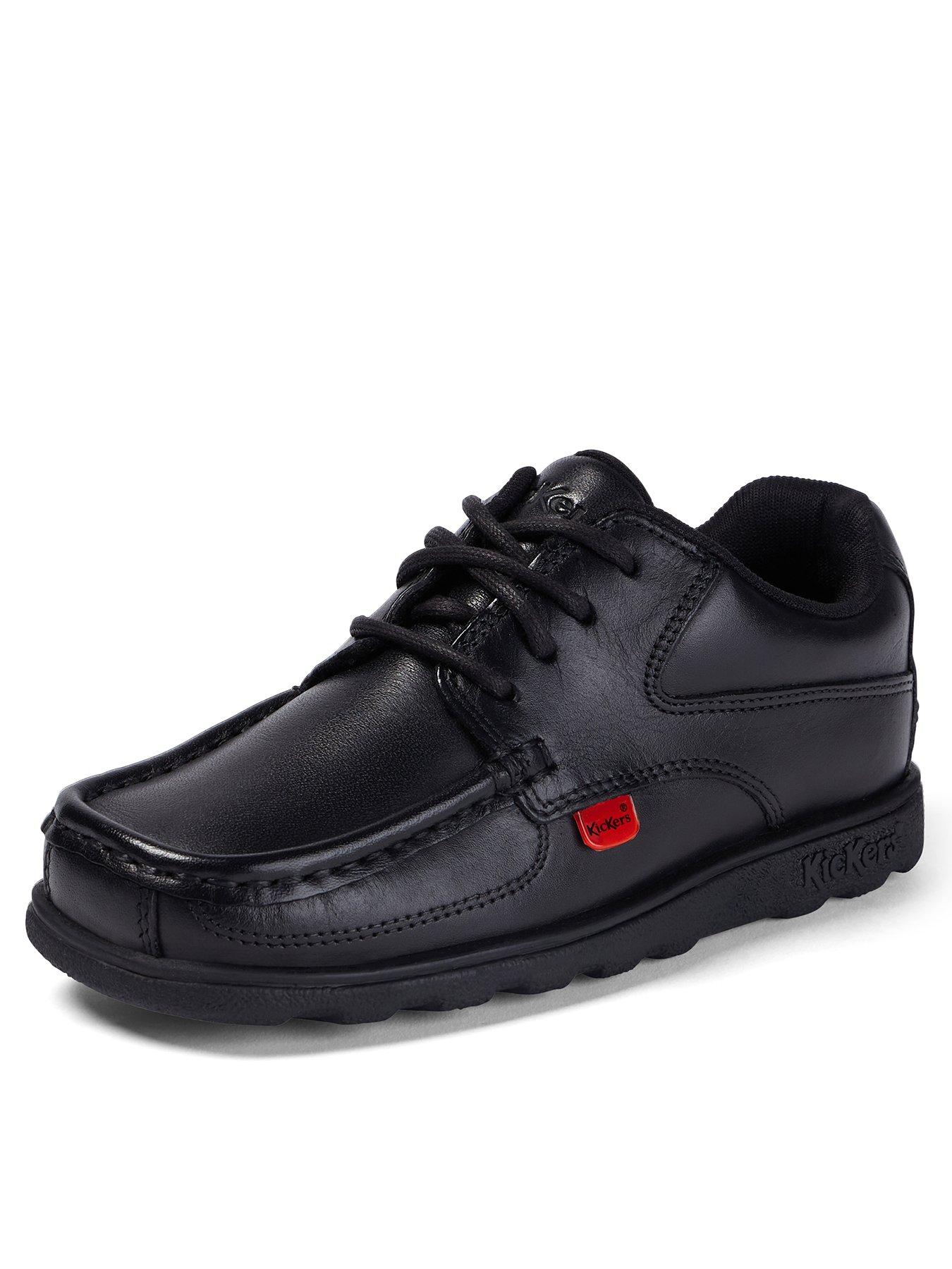 Kickers Fragma Lace Up School Shoes - Black