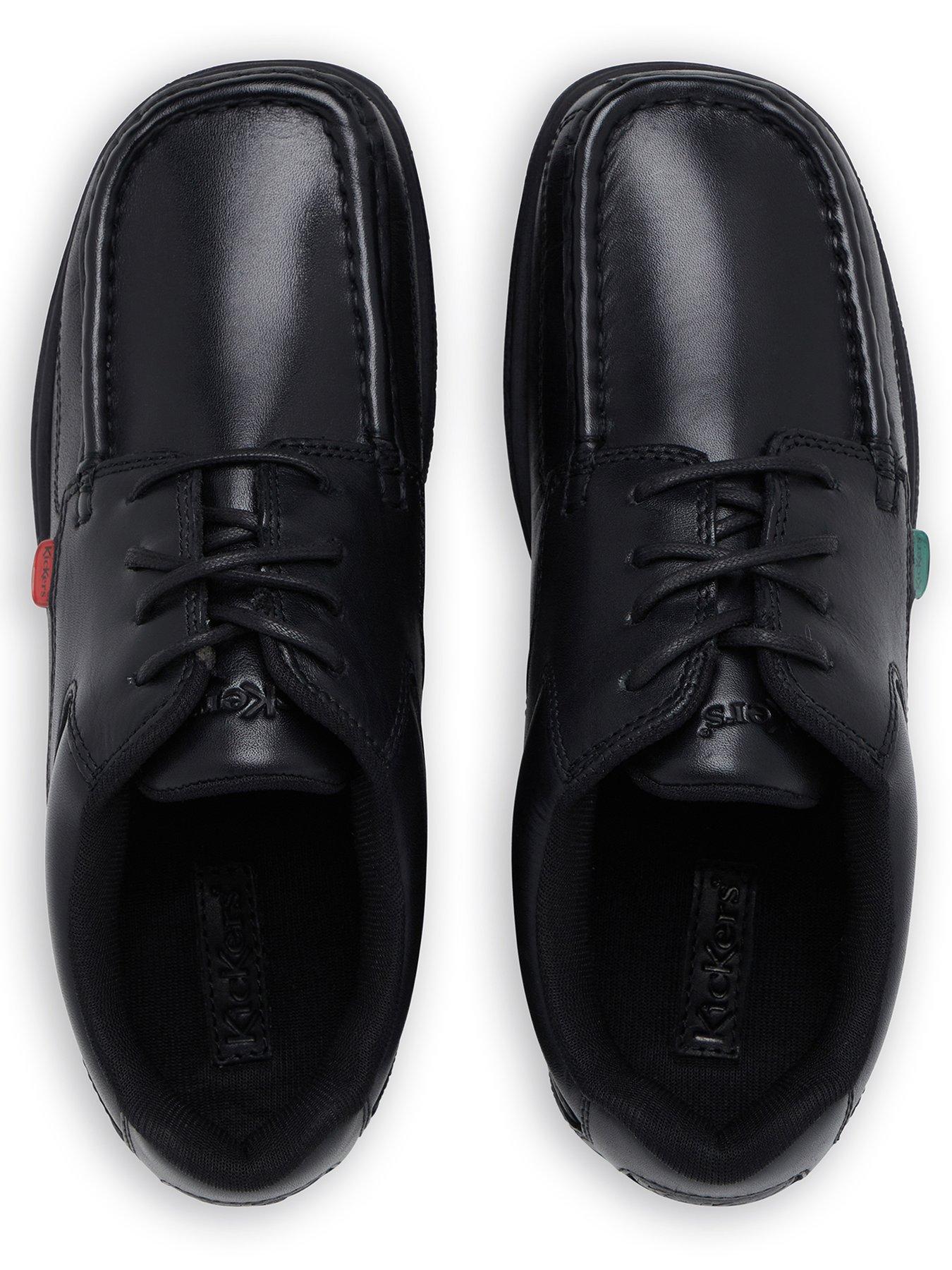  image of kickers-fragma-lace-up-school-shoes-black