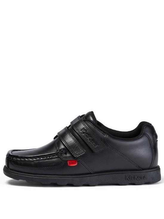 front image of kickers-boys-fragma-double-strap-school-shoes-black