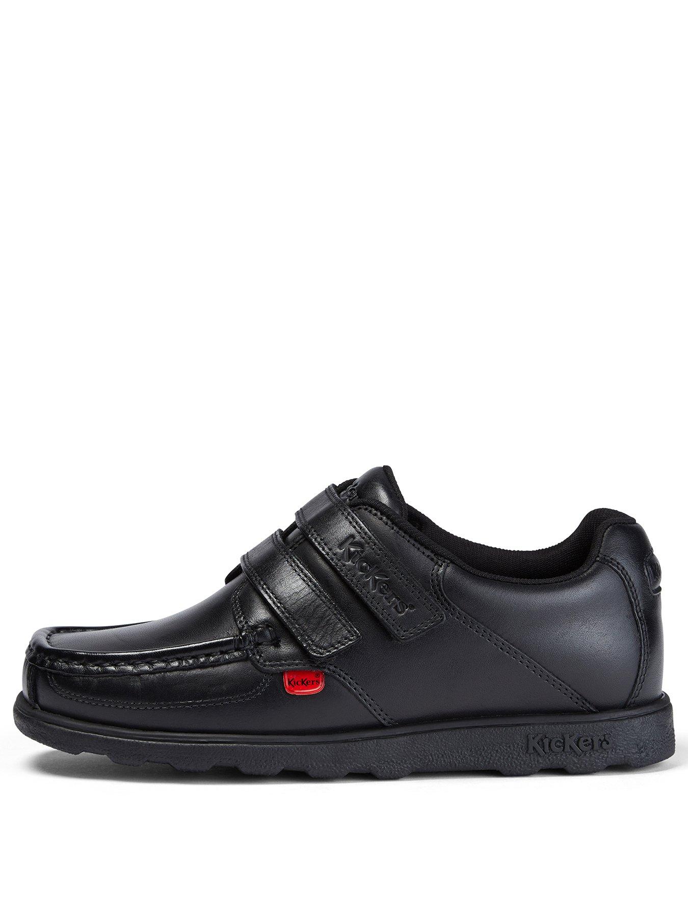 undefined Boys Fragma Double Strap School Shoes - Black