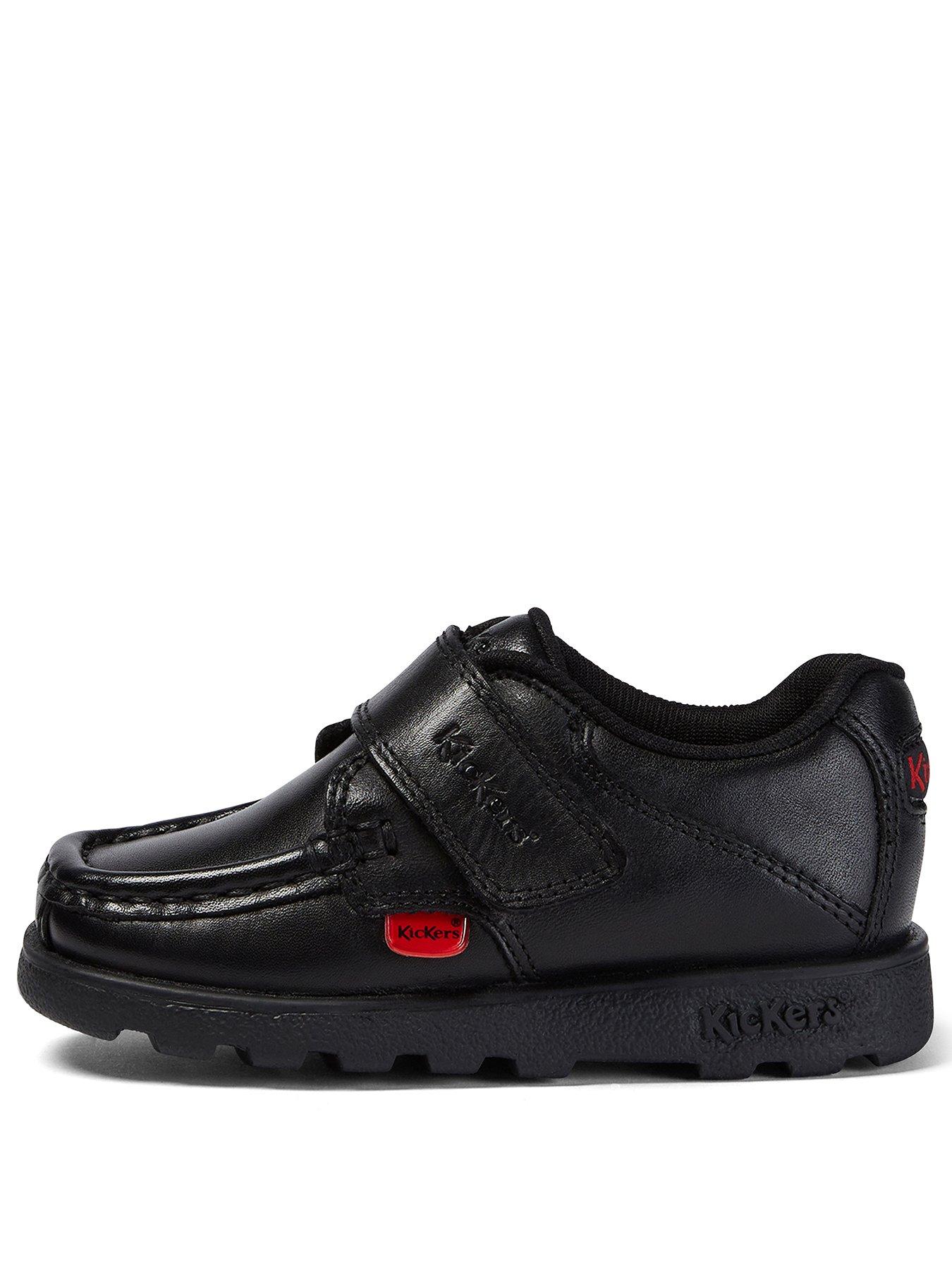 Image 1 of 6 of Kickers Younger Fragma Single Strap Leather Shoe - Black