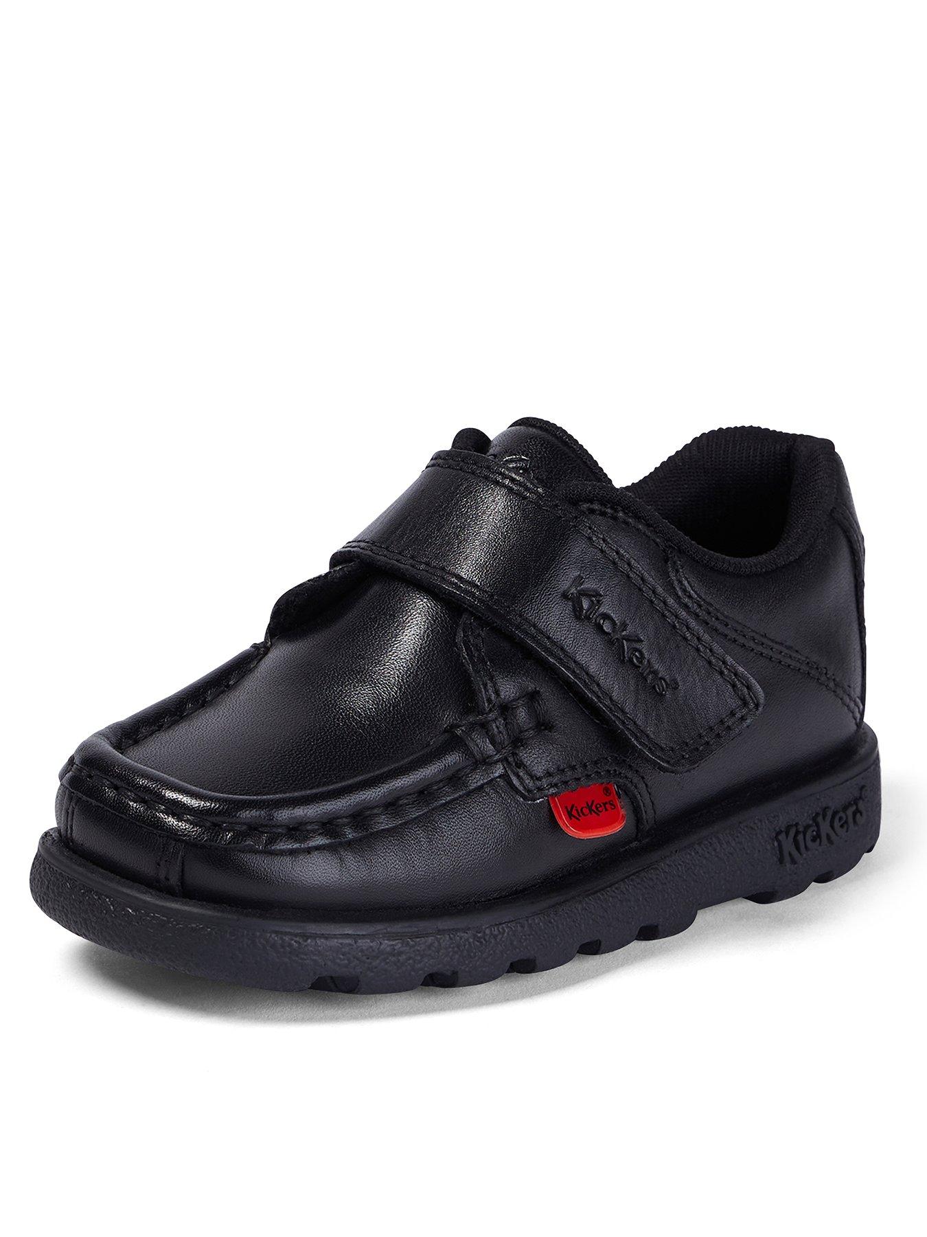  image of kickers-younger-fragma-single-strap-leather-shoe-black