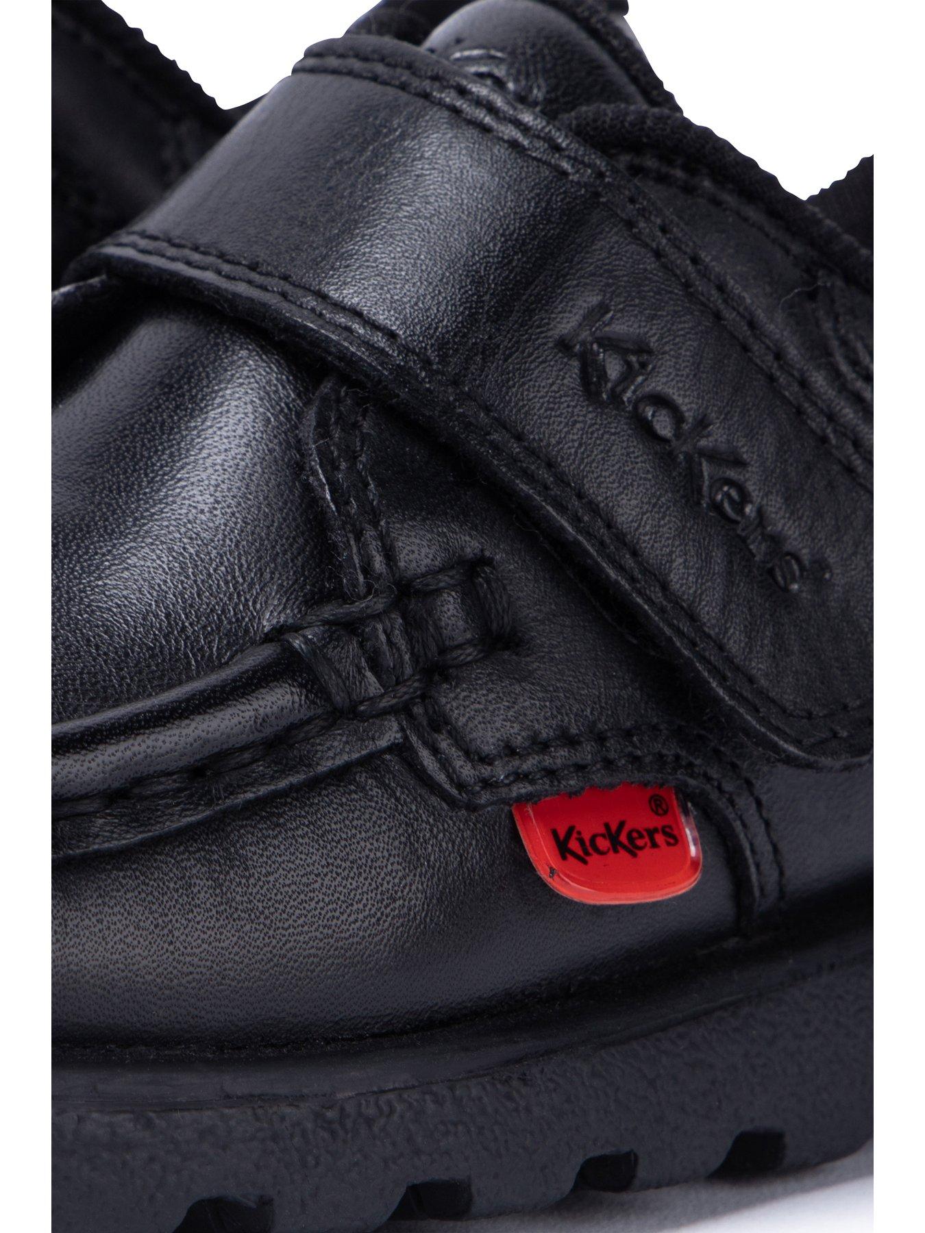  image of kickers-younger-fragma-single-strap-leather-shoe-black