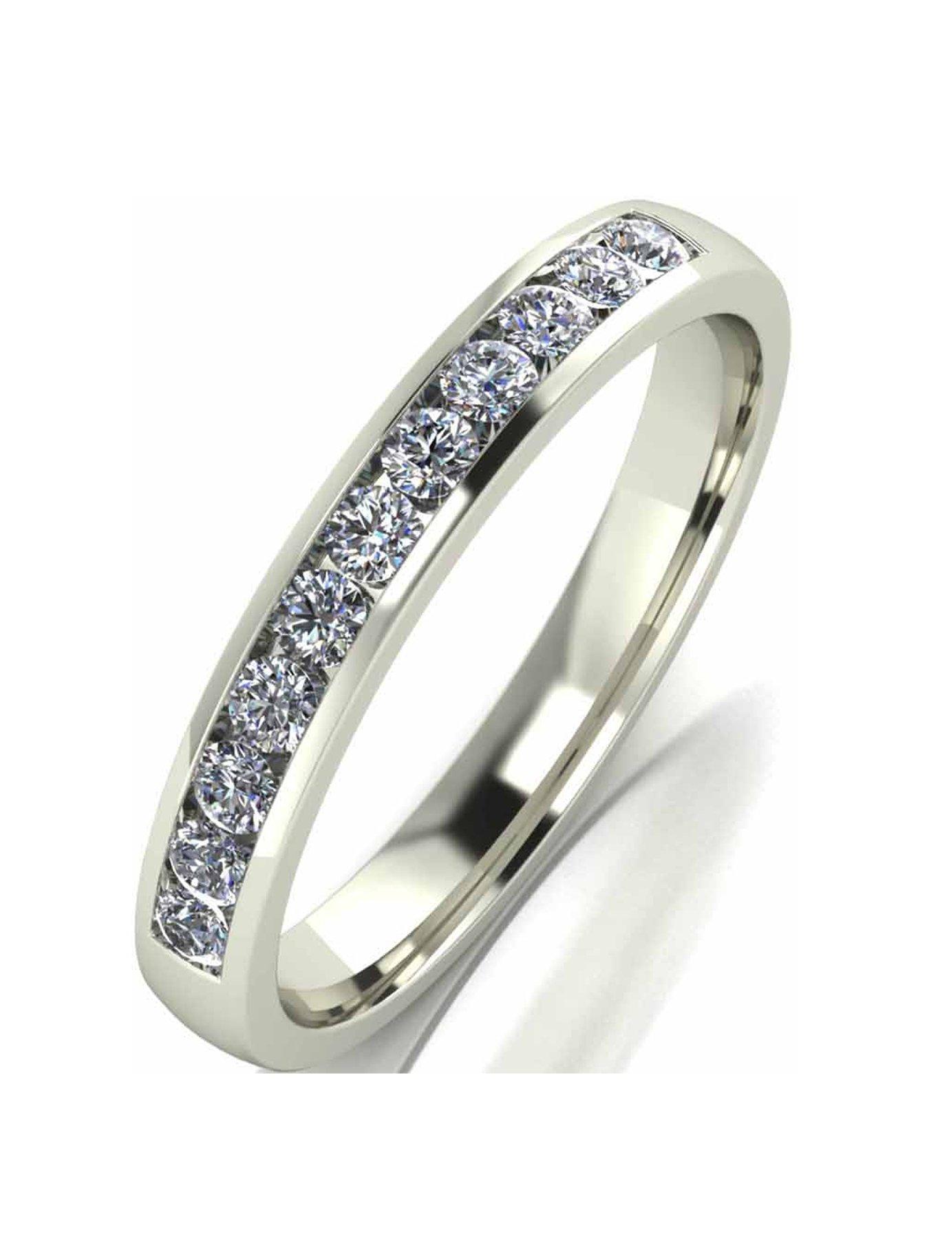 undefined 33 Point Moissanite 9 Carat White Gold Channel Set Eternity Ring