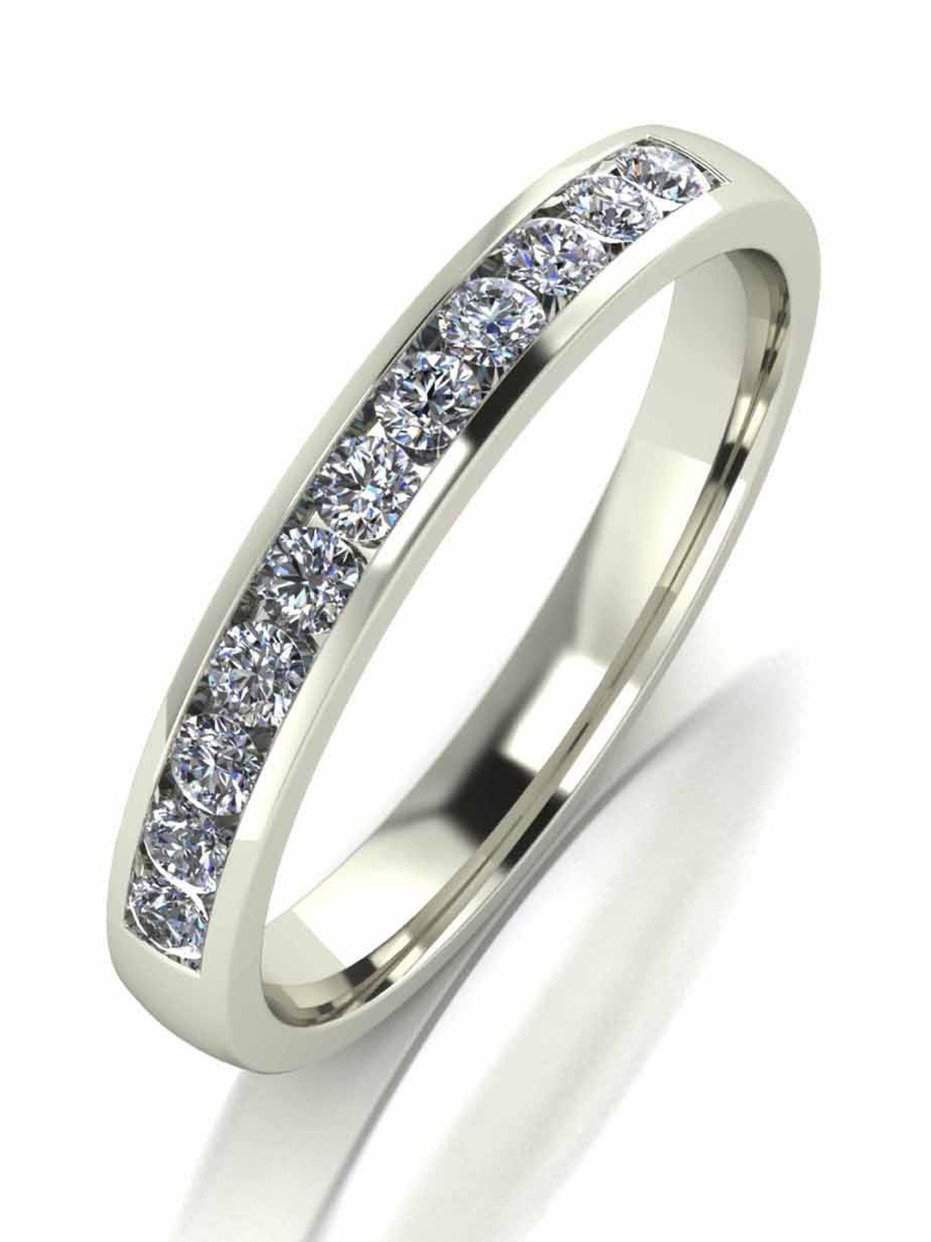 Image 1 of 5 of Moissanite 33 Point Moissanite 9 Carat White Gold Channel Set Eternity Ring
