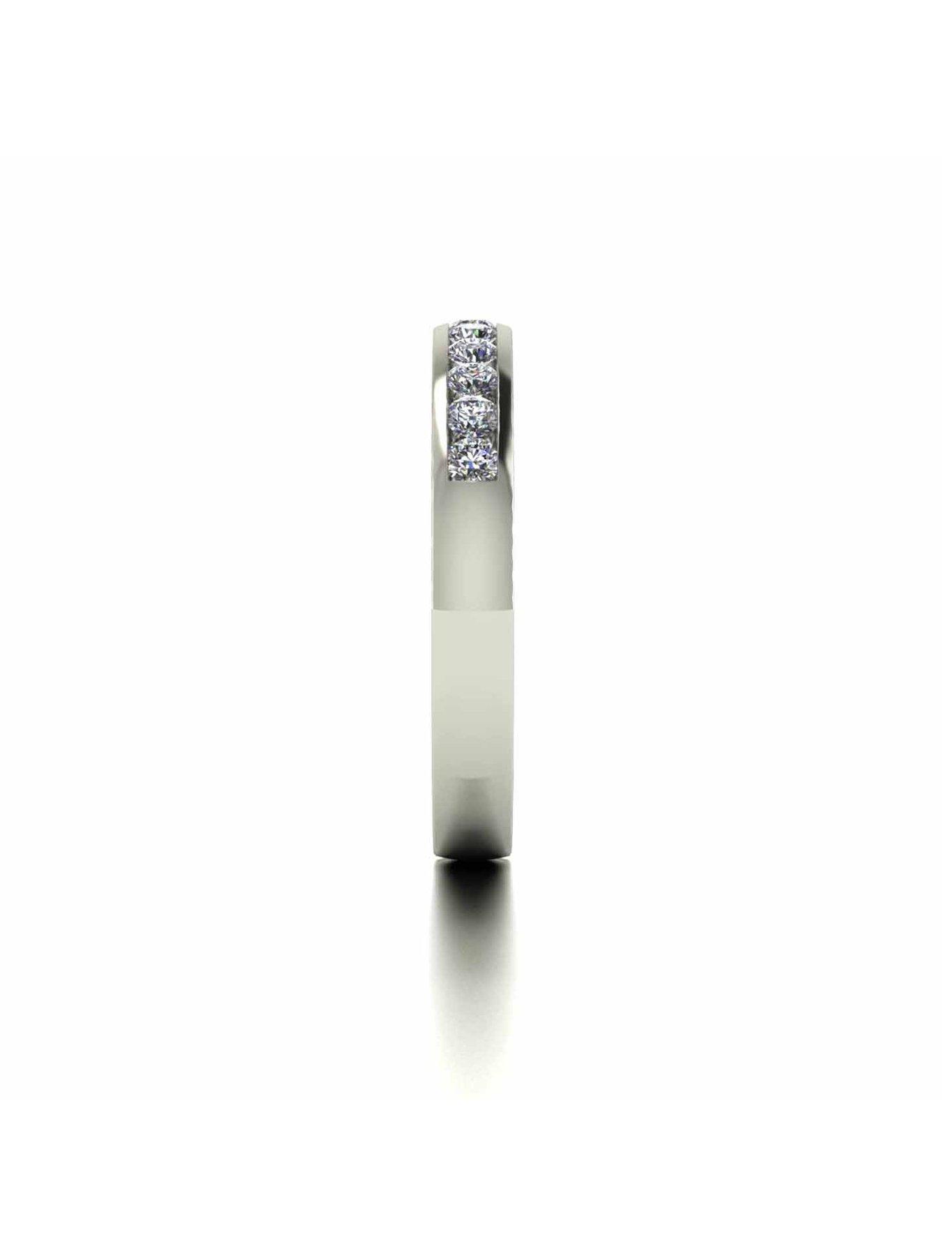 Image 5 of 5 of Moissanite 33 Point Moissanite 9 Carat White Gold Channel Set Eternity Ring