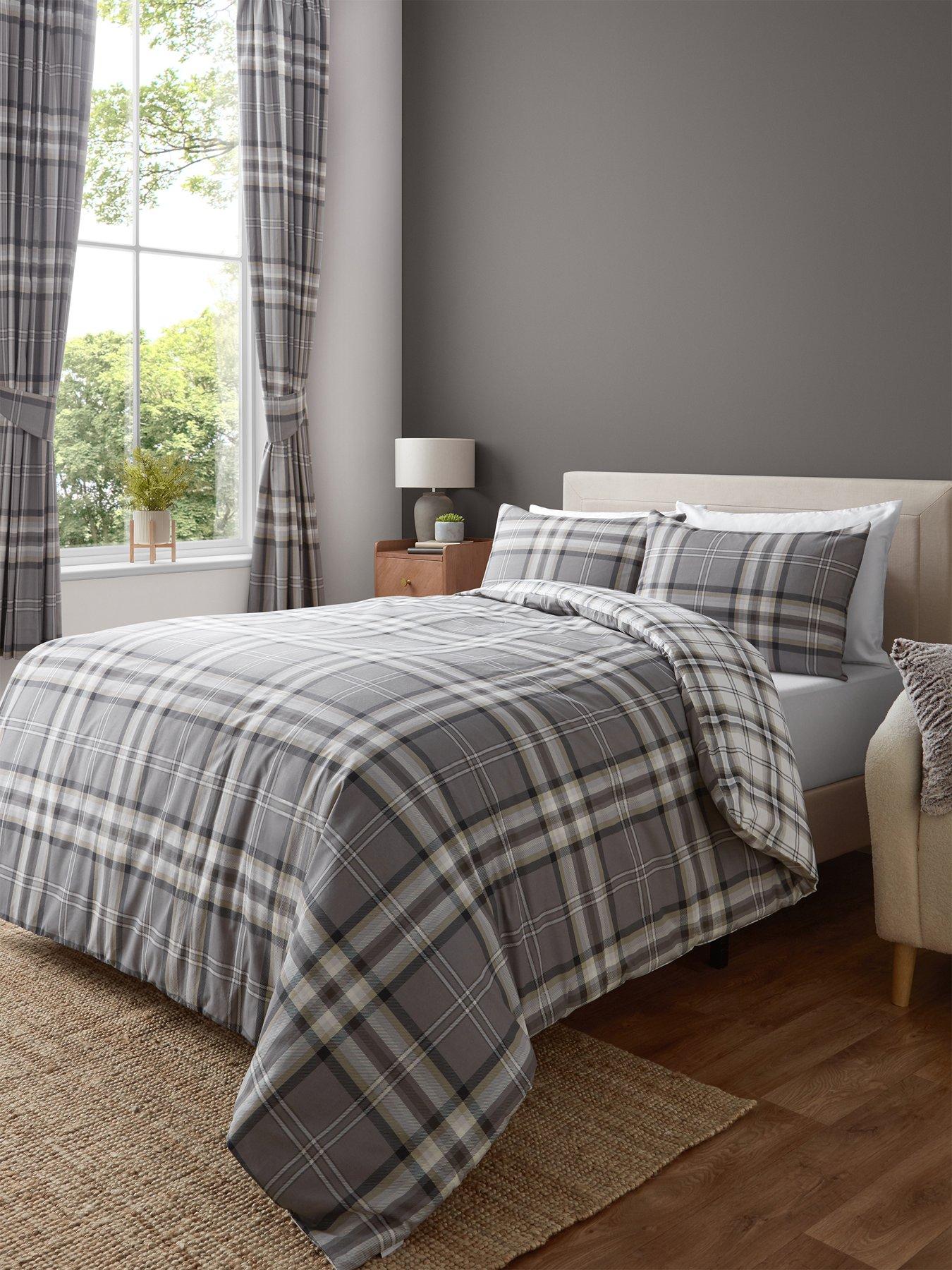 Image 1 of 5 of Catherine Lansfield Kelso&nbsp;Duvet Cover Set &nbsp;- Charcoal Grey