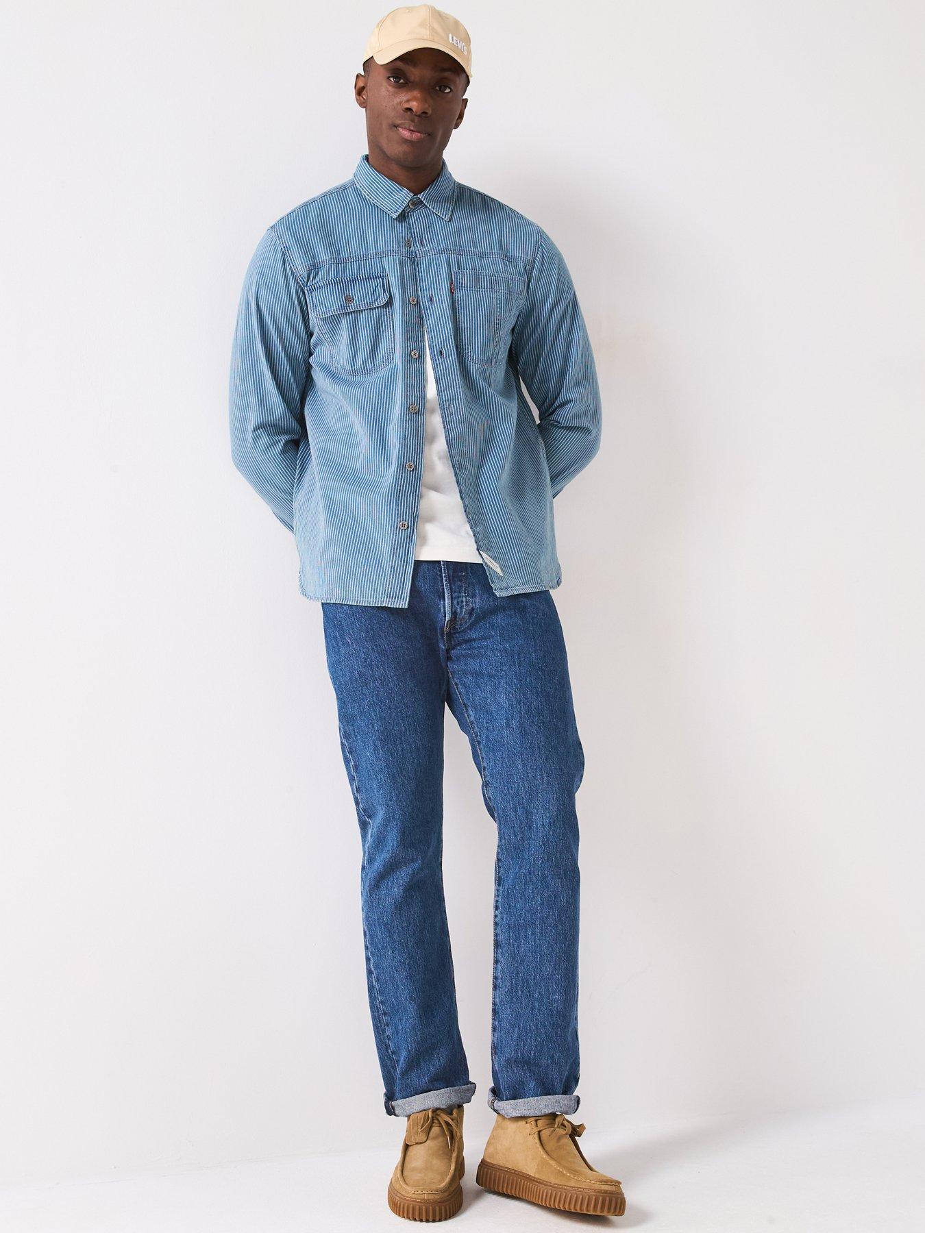  image of levis-levis501reg-original-straight-fit-jeans-stonewash-80684-dark-blue