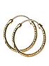  image of love-gold-9-carat-yellow-gold-18-mm-diamond-cut-capped-hoop-earrings