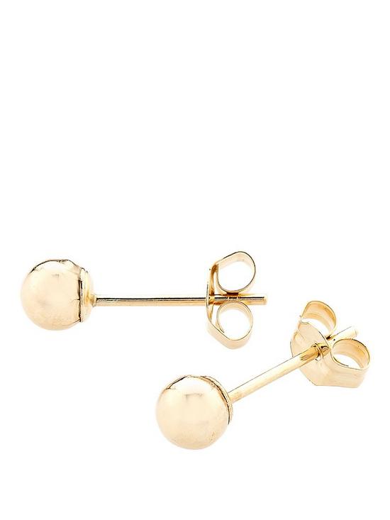 back image of love-gold-9-carat-yellow-gold-5-mm-ball-stud-earrings