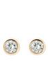 image of love-gem-9-carat-yellow-gold-5-mm-round-cubic-zirconia-rubover-stud-earrings