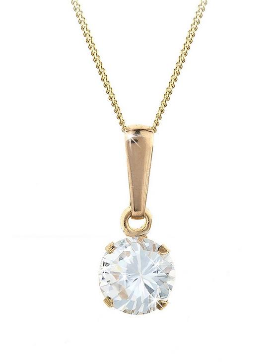 front image of love-gem-9-carat-yellow-gold-6-mm-round-white-cubic-zirconia-pendant