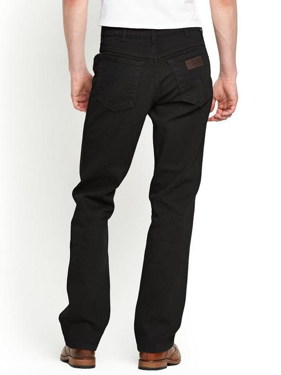 back image of wrangler-mens-texas-stretch-straight-jeans-black