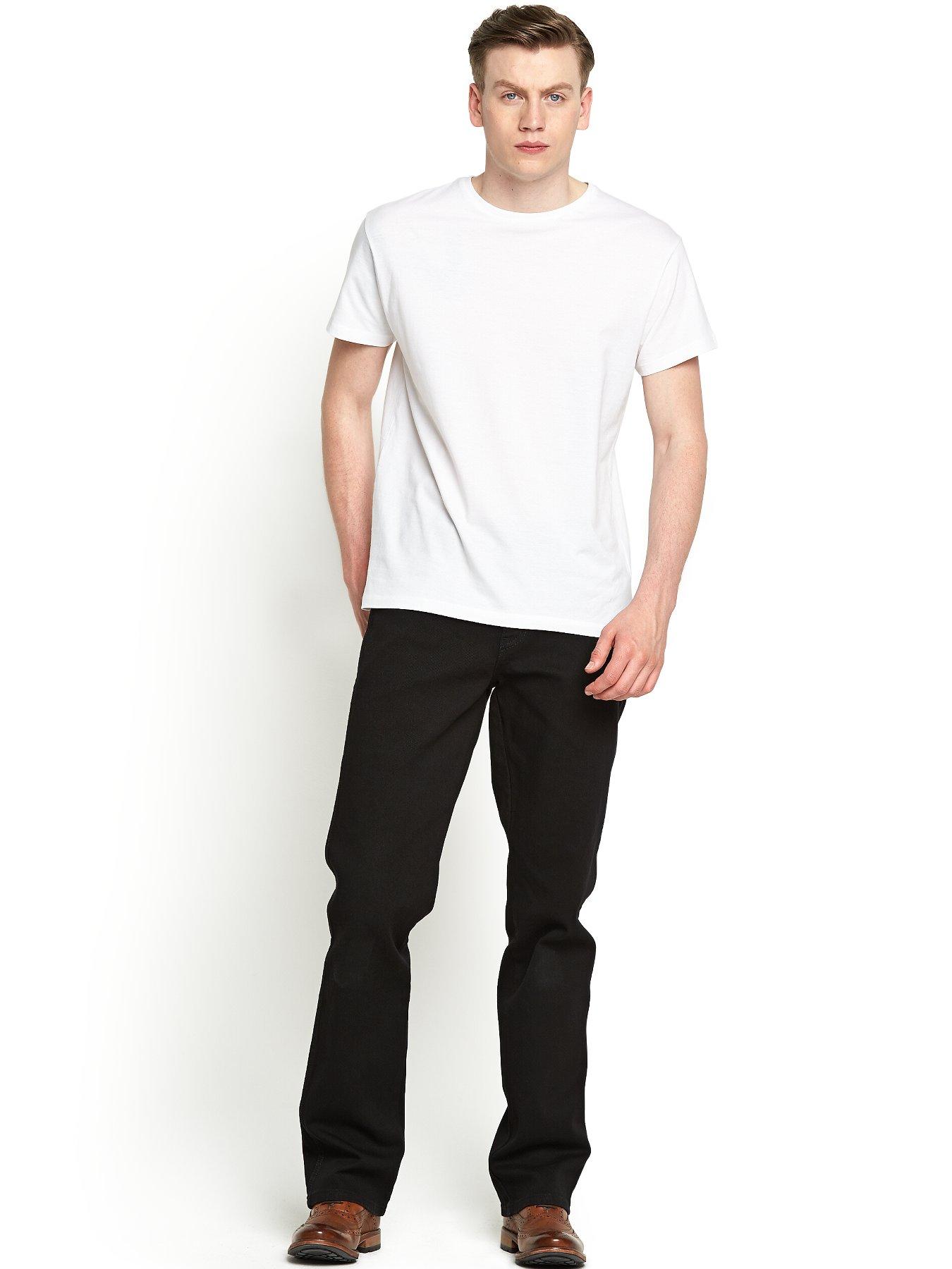  image of wrangler-texas-straight-fit-jeans-black