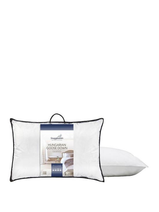 front image of snuggledown-of-norway-hungarian-goose-down-pillow-white