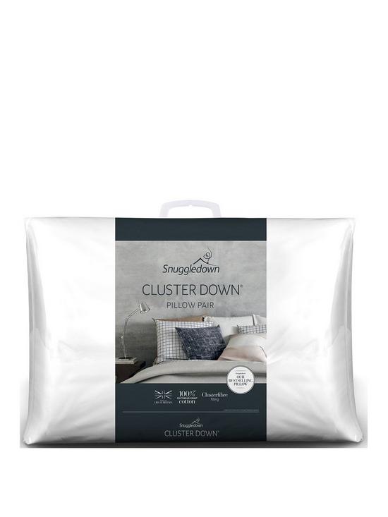 front image of snuggledown-of-norway-clusterdown-pillows-2-pack-white