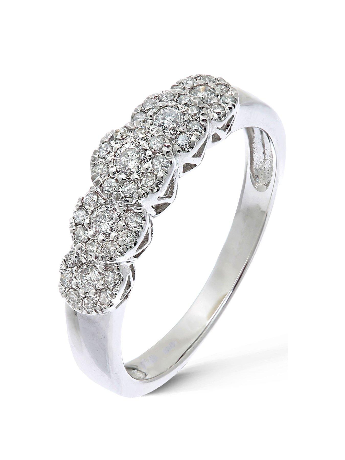 Image 1 of 5 of Love DIAMOND 9 Carat White Gold, 35 Point 5 Cluster Eternity Ring