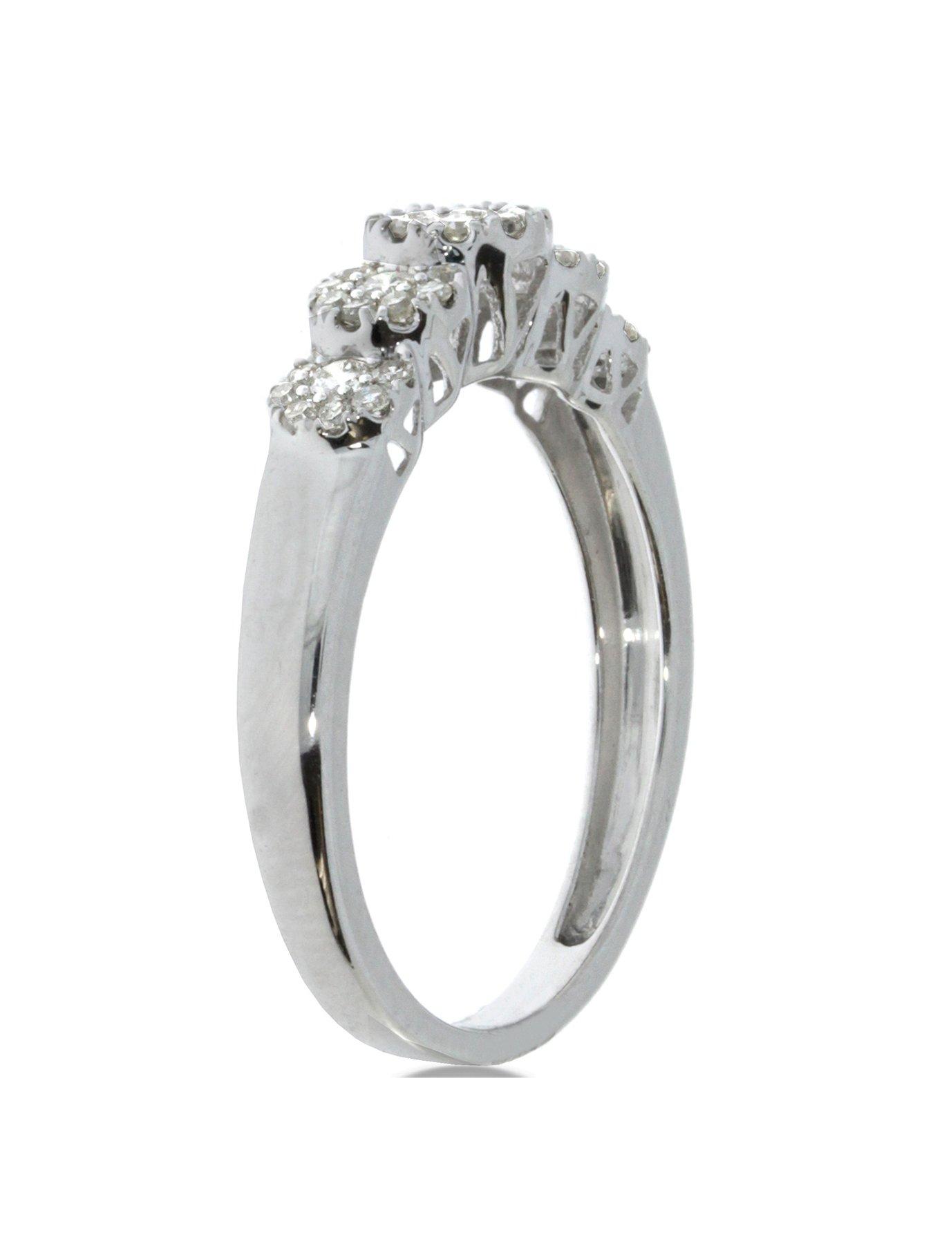 Image 2 of 5 of Love DIAMOND 9 Carat White Gold, 35 Point 5 Cluster Eternity Ring