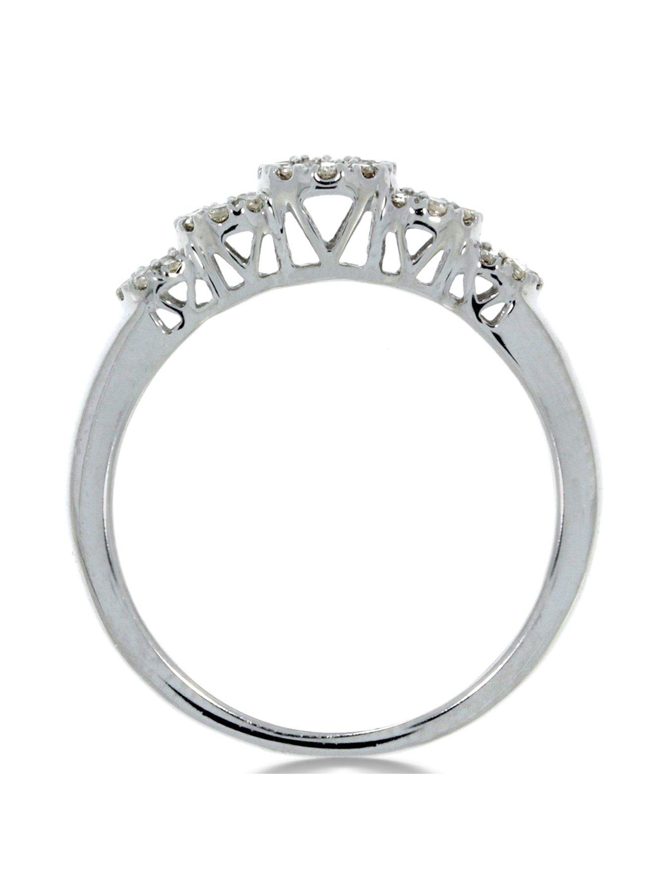 Image 3 of 5 of Love DIAMOND 9 Carat White Gold, 35 Point 5 Cluster Eternity Ring