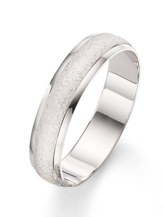 front image of love-gold-9-carat-white-gold-5mm-patterned-wedding-band