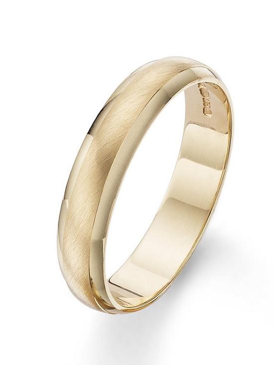 front image of love-gold-9-carat-yellow-gold-4mm-matt-and-polished-wedding-band