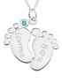 image of the-love-silver-collection-personalised-sterling-silver-cubic-zirconia-set-baby-feet-pendant