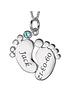  image of the-love-silver-collection-personalised-sterling-silver-cubic-zirconia-set-baby-feet-pendant