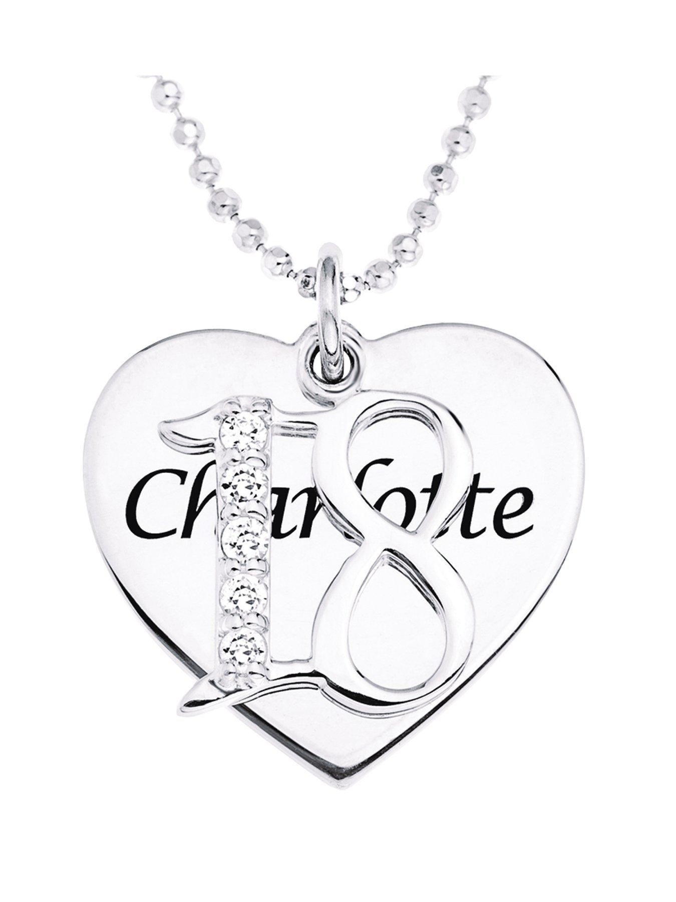 Image 1 of 2 of The Love Collection Personalised Sterling Silver Coming of Age Cubic Zirconia Set Pendant