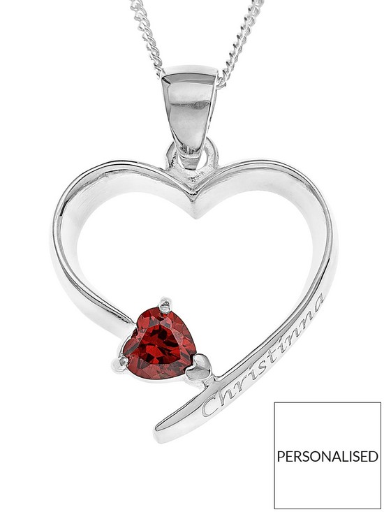 front image of love-gem-personalised-sterling-silver-birth-stone-heart-pendant