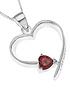  image of love-gem-personalised-sterling-silver-birth-stone-heart-pendant