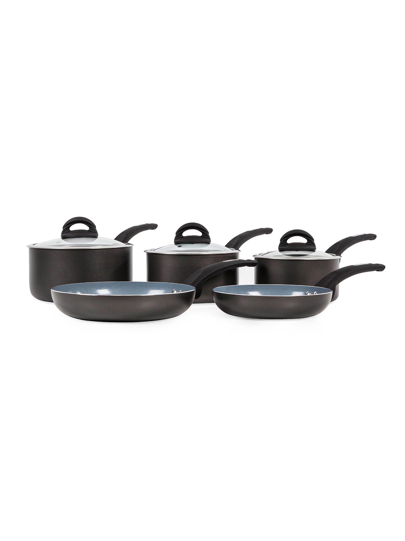 Image 1 of 8 of Tower 5-Piece Ceramic Coated Saucepan Set