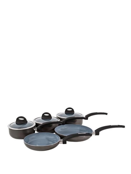 front image of tower-5-piece-ceramic-coated-saucepan-set