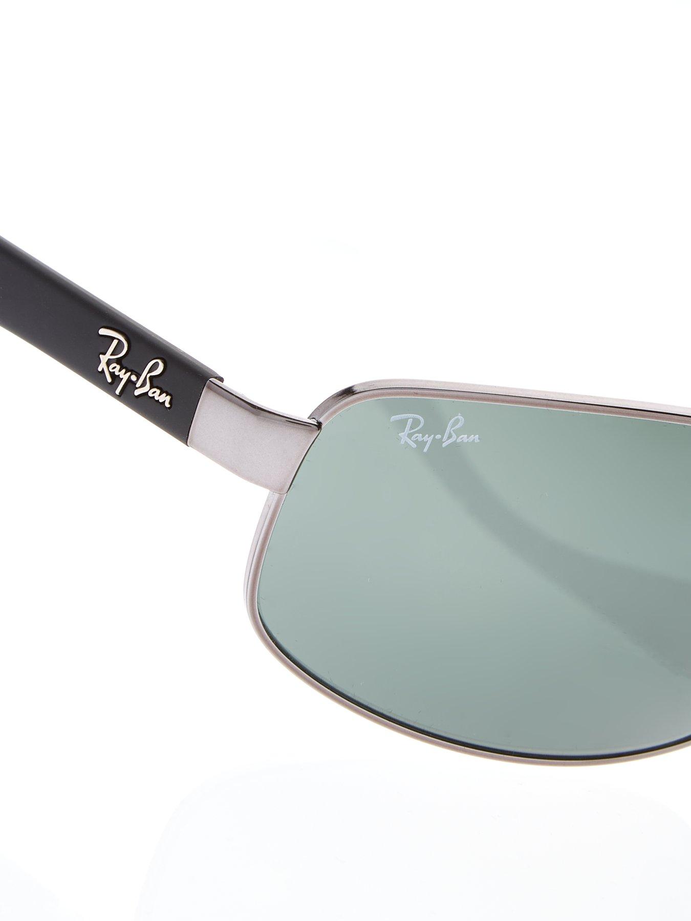 Image 3 of 4 of Ray-Ban Mens Rectangle Full-Rim UV Protective Sunglasses - Gunmetal