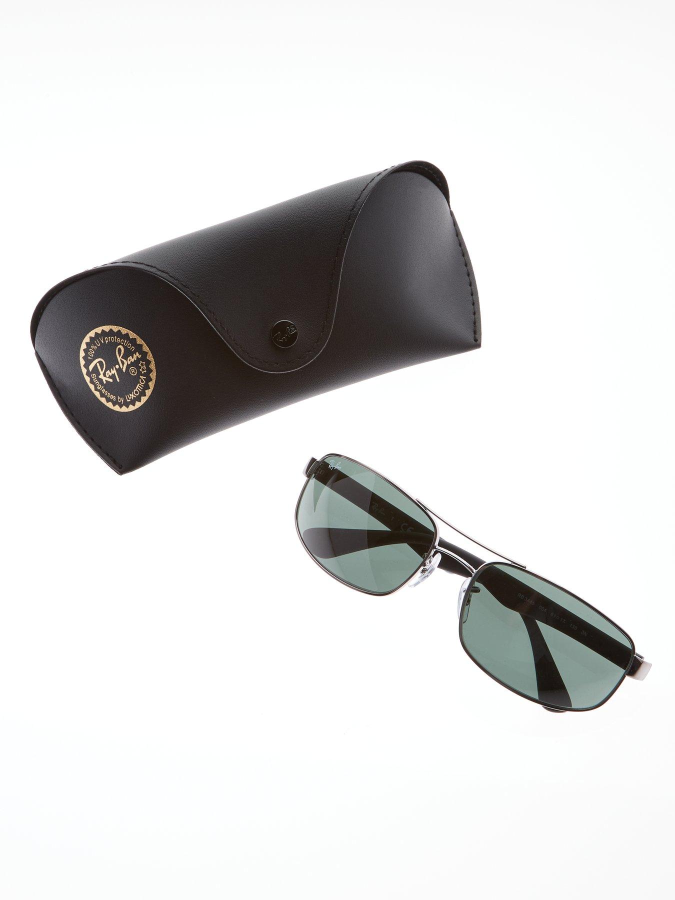 Image 4 of 4 of Ray-Ban Mens Rectangle Full-Rim UV Protective Sunglasses - Gunmetal