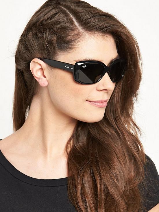 front image of ray-ban-jackie-ohh-sunglasses-black