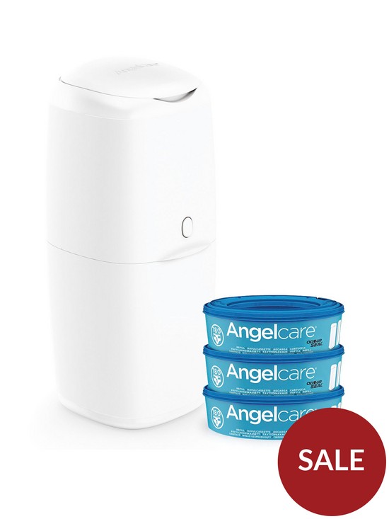 front image of angelcare-nappy-disposal-system-starter-pack