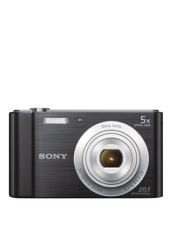 front image of sony-dscw800-201-megapixelnbspdigital-compact-camera-black