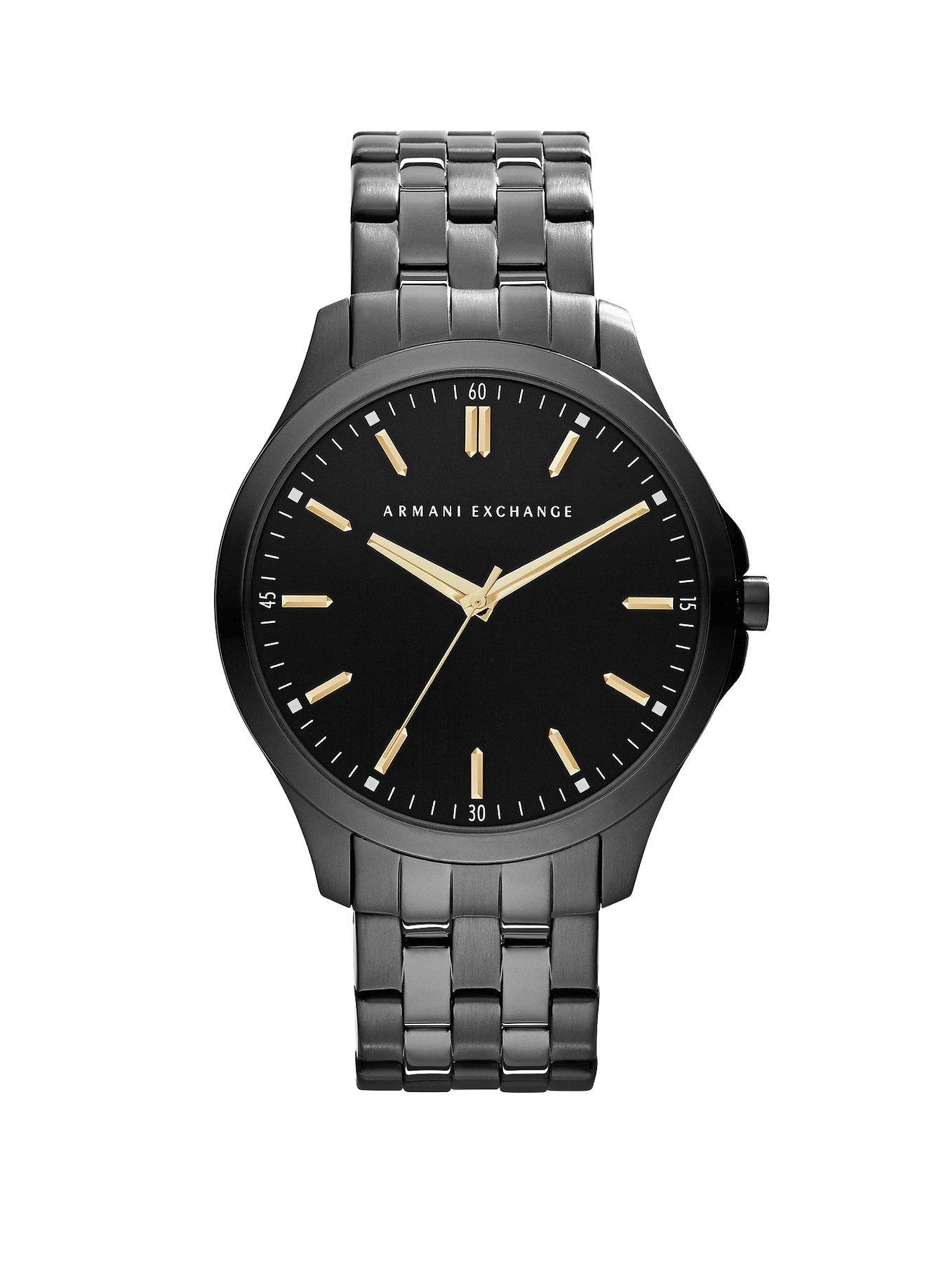 armani black and gold mens watch