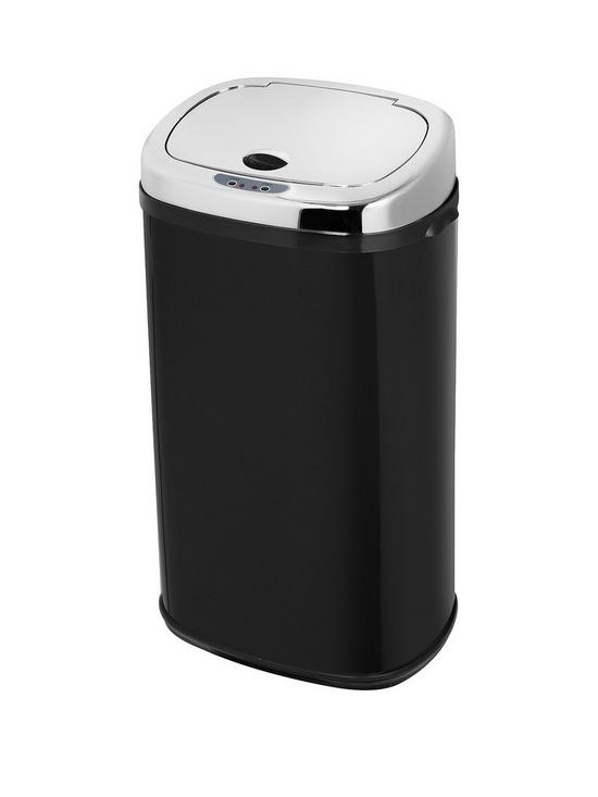 front image of morphy-richards-42-litre-square-sensor-bin-black