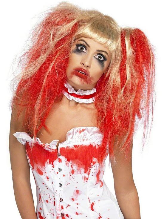 front image of halloween-blood-drip-wig