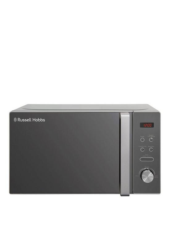 front image of russell-hobbs-rhm2076s-800-watt-microwave-silver