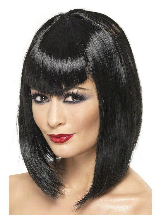 front image of ladies-vamp-black-wig