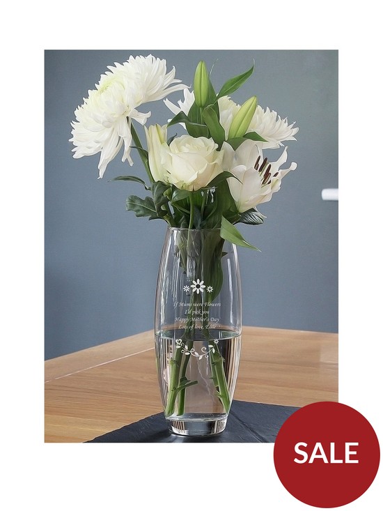 front image of the-personalised-memento-company-personalised-floral-design-barrel-vase