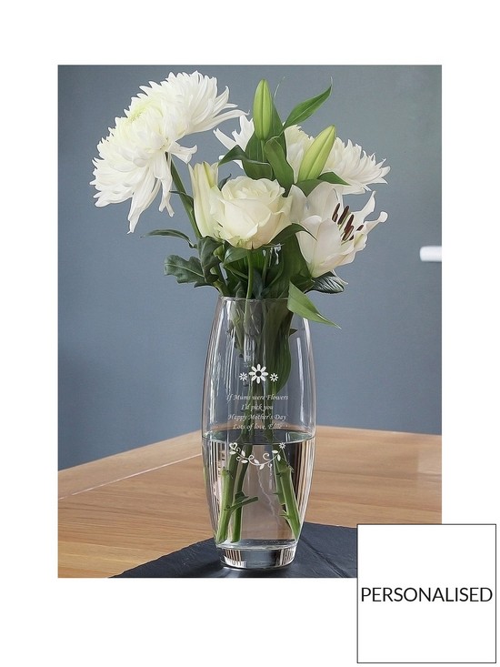front image of the-personalised-memento-company-personalised-floral-design-barrel-vase