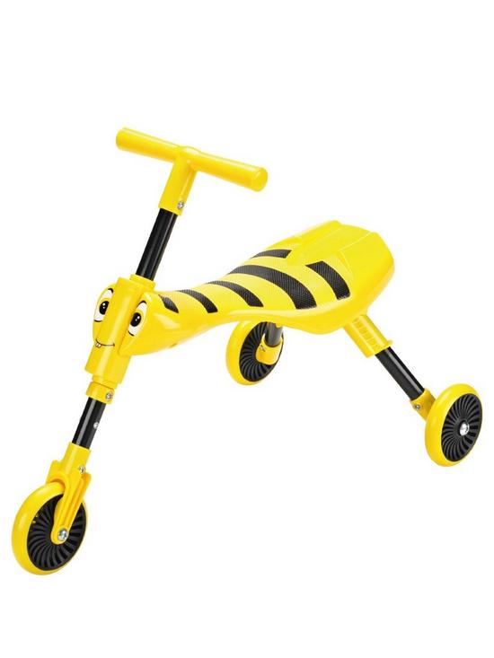 front image of scuttlebug-bumblebee-ride-on