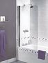  image of aqualux-shine-half-framed-radius-bath-shower-screen-1500-x-850mm