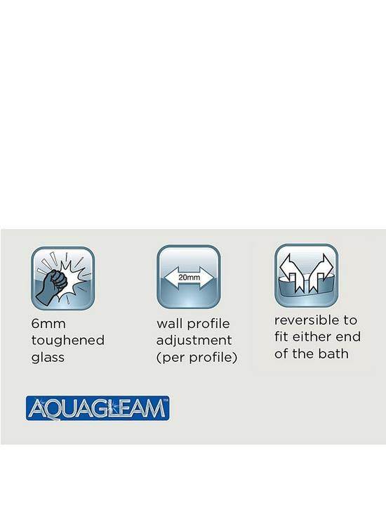 back image of aqualux-shine-half-framed-radius-bath-shower-screen-1500-x-850mm