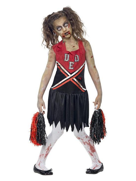 front image of halloween-girls-zombie-cheerleader-child-fancy-dress-costume