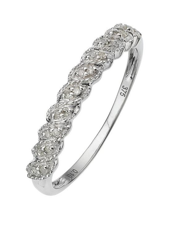 front image of love-diamond-9-carat-white-gold-diamond-half-eternity-ring