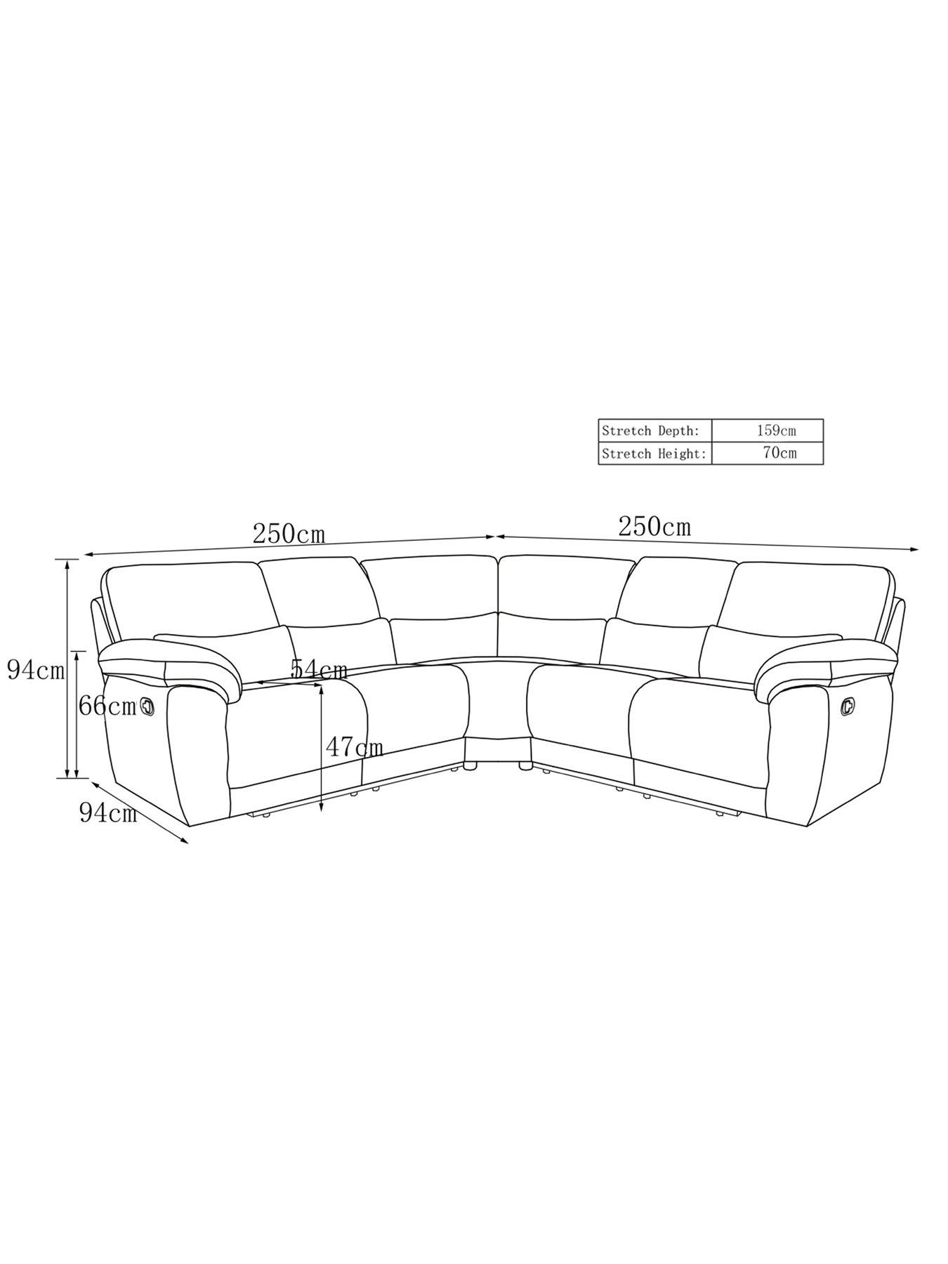  image of very-home-santori-high-back-reclining-corner-group-sofa